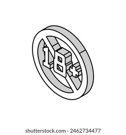 18 edad restricción isométrica icono Vector. 18 edad límite de restricción de señal. símbolo aislado ilustración