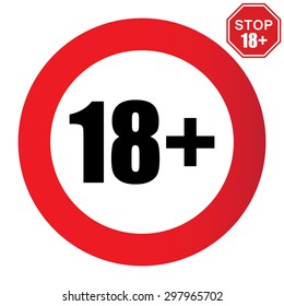 Signo de restricción de edad de 18 años