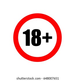 18+ age restriction sign.