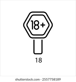 18 age vector icon stock illustration