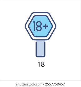 18 age vector icon stock illustration