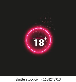 18 age warning stamp with progress loading bar with lighting
