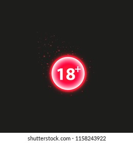 18 age warning stamp with progress loading bar with lighting