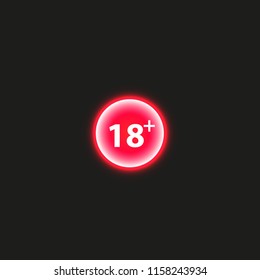 18 age warning stamp with progress loading bar with lighting