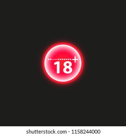 18 age warning stamp with progress loading bar with lighting