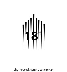 18 age warning stamp and speed lines, Vector illustration. Flat design