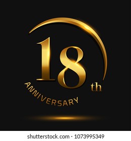 18 Years Anniversary Celebration Anniversary Logo Stock Vector (Royalty ...