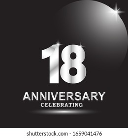 18 anniversary logo vector template. Design for banner, greeting cards or print