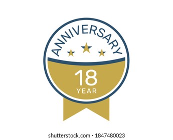 Modelos vectoriales de logotipo de 18 años, diseño de 18 años 