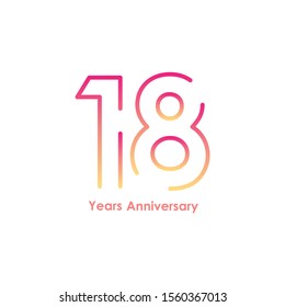 18 anniversary logotype with gradient colors for celebration purpose and special moment