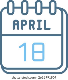 18 April Line Two Colour Icon