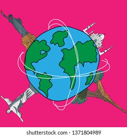 18 April World Heritage Day illustration vector image