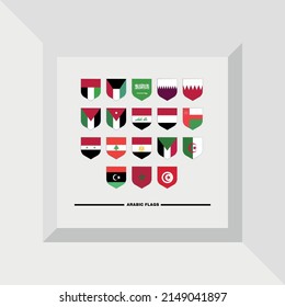 18 Arabic Flags Vectors 2022