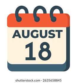 18 august calendar vector on white background
Vector calendar with date