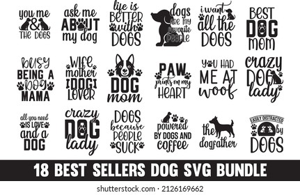 18 Best Sellers Dog SVG Bundle





