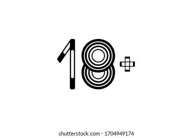 Símbolo de icono negro más de 18