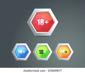 18+ Buttons Icons