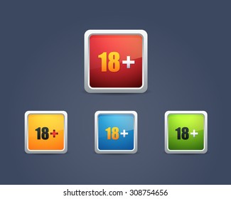 18+ Buttons Icons