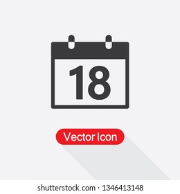 18 Calendar Icon Vector Illustration Eps10