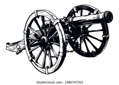 18 century howitzer. Old weapon.