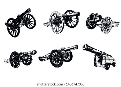 18 century howitzer. Old weapon.