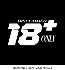 18+ cool numbers or icons vector, disclaimer design, black background.