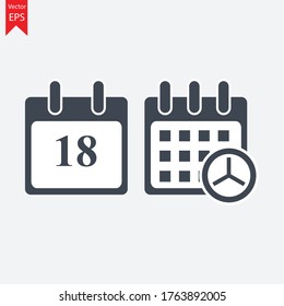 18 days event web icon, calendar icon.Calendar vector icon. Date and day, month.