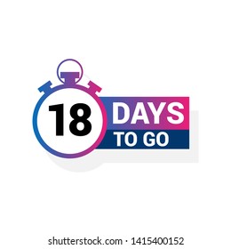 18 days to go banner. flat style. days to go concept