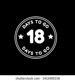 18 days to go banner. flat style. days to go concept