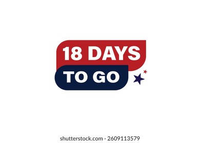 18 days to go,, sale countdown vector symbol, clock, time,  background, template 15 days to go, countdown, sticker, left banner, business, sale, label button

