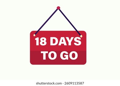 18 days to go,, sale countdown vector symbol, clock, time,  background, template 15 days to go, countdown, sticker, left banner, business, sale, label button
