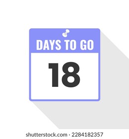 18 Days Left Countdown sales icon. 18 days left to go Promotional banner