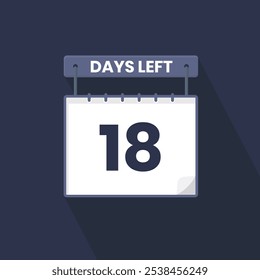 18 Days Left Countdown for sales promotion. 18 days left to go Promotional sales banner