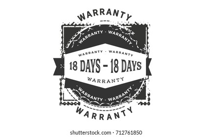 18 days warranty icon vintage rubber stamp guarantee