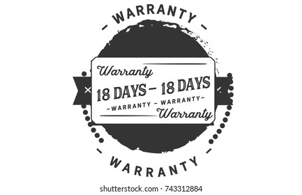 18 days warranty icon vintage rubber stamp guarantee