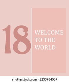 18 DEBUT welcome to the world for gift tag, posters, message