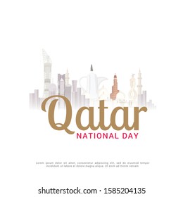 18 December Qatar National Day background.Qatar National Day poster or banner.