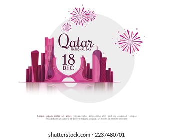 18 December Qatar National Day background.Qatar National Day poster or banner.