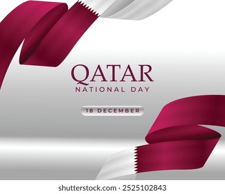 18. Dezember Qatar Nationalfeiertag Hintergrund der Nationalflagge Farbthema