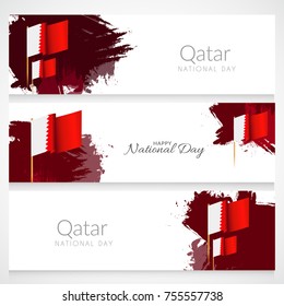 18 December Qatar National Day Header Or Banner Background.