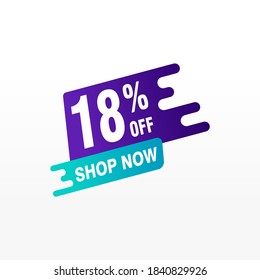 18 discount, Sales Vector badges for Labels, , Stickers, Banners, Tags, Web Stickers, New offer. Discount origami sign banner