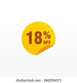 18 discount, Sales Vector badges for Labels, , Stickers, Banners, Tags, Web Stickers, New offer. Discount origami sign banner