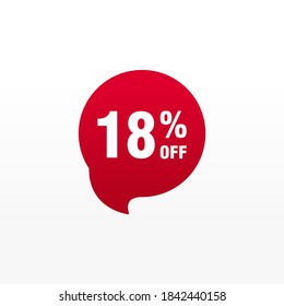 18 descuento, distintivos de vectores de venta para etiquetas, , pegatinas, banners, etiquetas, etiquetas, etiquetas web, nueva oferta. Banner de signo de origami de descuento