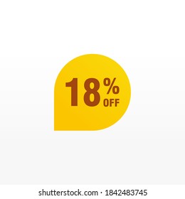 18 descuento, distintivos de vectores de venta para etiquetas, , pegatinas, banners, etiquetas, etiquetas, etiquetas web, nueva oferta. Banner de signo de origami de descuento