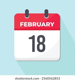 18 February calendar design 3D style on special day 