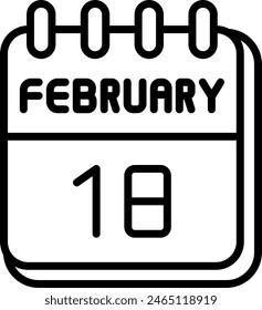 18 February Vector Line Icon Design