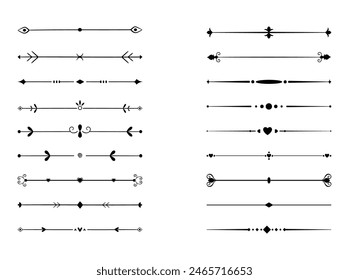 18 gráficos de divisores de texto dibujados a mano