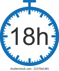 18-Stunden-Timer-Symbol, Vektorsymbol ansehen
