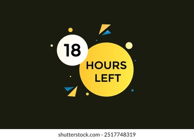 18 hours left, icon, stile, timer, countdown, clock, time,  background, template, 18 hours left, countdown, sticker, left banner, business, sale, label button
