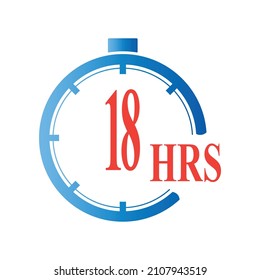 18 hours round timer or Countdown Timer icon. deadline concept. Delivery timer. Stock Vector illustration isolated on white background.